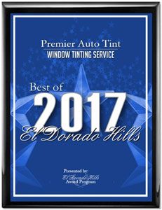 Best Window Tinting Award for Premier Auto Tint by 2017 El Dorado Hills, CA Award Program