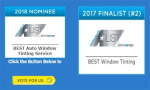 Best Automobile Window Tinting Services Award 2018 Nomination by the Sacramento A-List Award Program for Premier Auto Tint of El Dorado Hills, CA 95762.